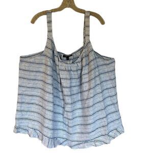 NEW Lane Bryant Blue And White Tank Top